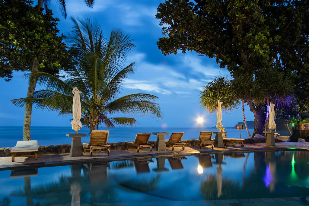 Pool at dusk